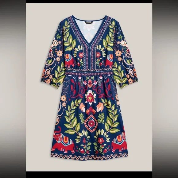 BloomChic - Colorful Boho Dress with Pockets
Midi Dress- 14/16 -like new - Picture 3 of 8